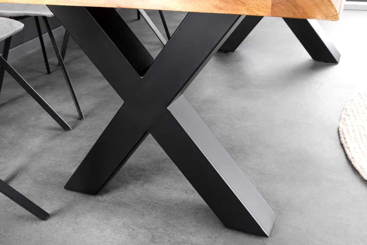 ESSTISCH MAMMUT Akazie 200cm - Schwarz/Braun, Holz/Metall (100/200/74cm) - riess-ambiente