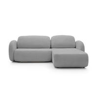 ECKSOFA OLIO L-Form Schlaffunktion mit Bettkasten, lose Rückenkissen, freistehend, RECHTS 248x174 cm Silver-coloured - Grau, Holz/Textil (248/174cm) - DomoHome
