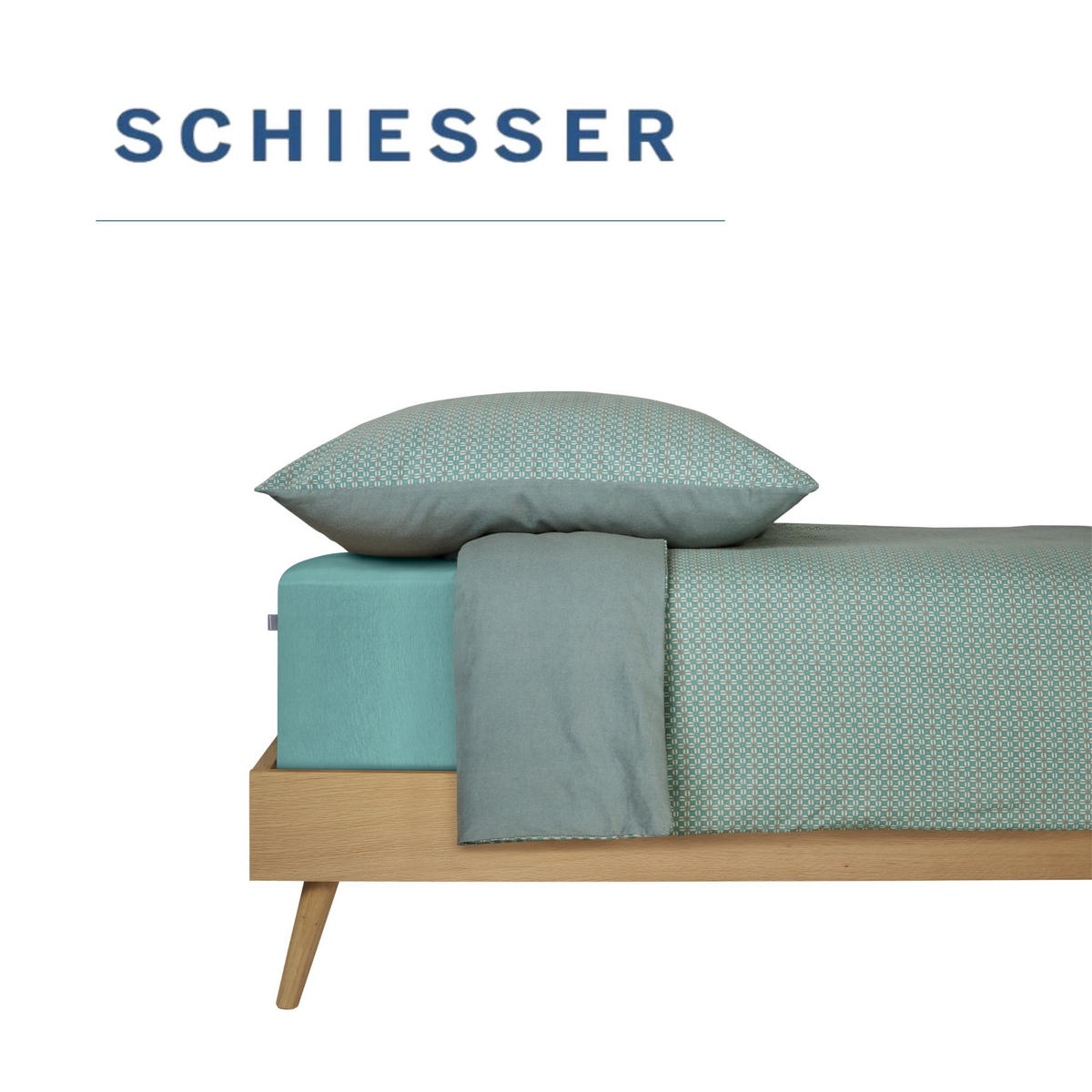 BETTWÄSCHESET Lucy - Feinbiber - 2-teilig - 155x220 cm - Petrol - Petrol, Textil (155/220cm) - SCHIESSER