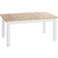 ESSTISCH Lindberg Weiß ausziehbar verlängerbar rechteckig, Eiche Braun 120-160/70/77 cm - Eiche Wotan/Weiß, Holz/Holzwerkstoff (120/70/77cm) - WFL GROUP