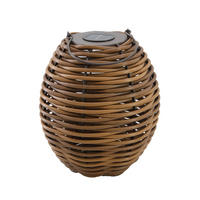 RAFFY H33CM Solar-Batterielaterne - Braun, Kunststoff (31/31/33cm) - Lumisky