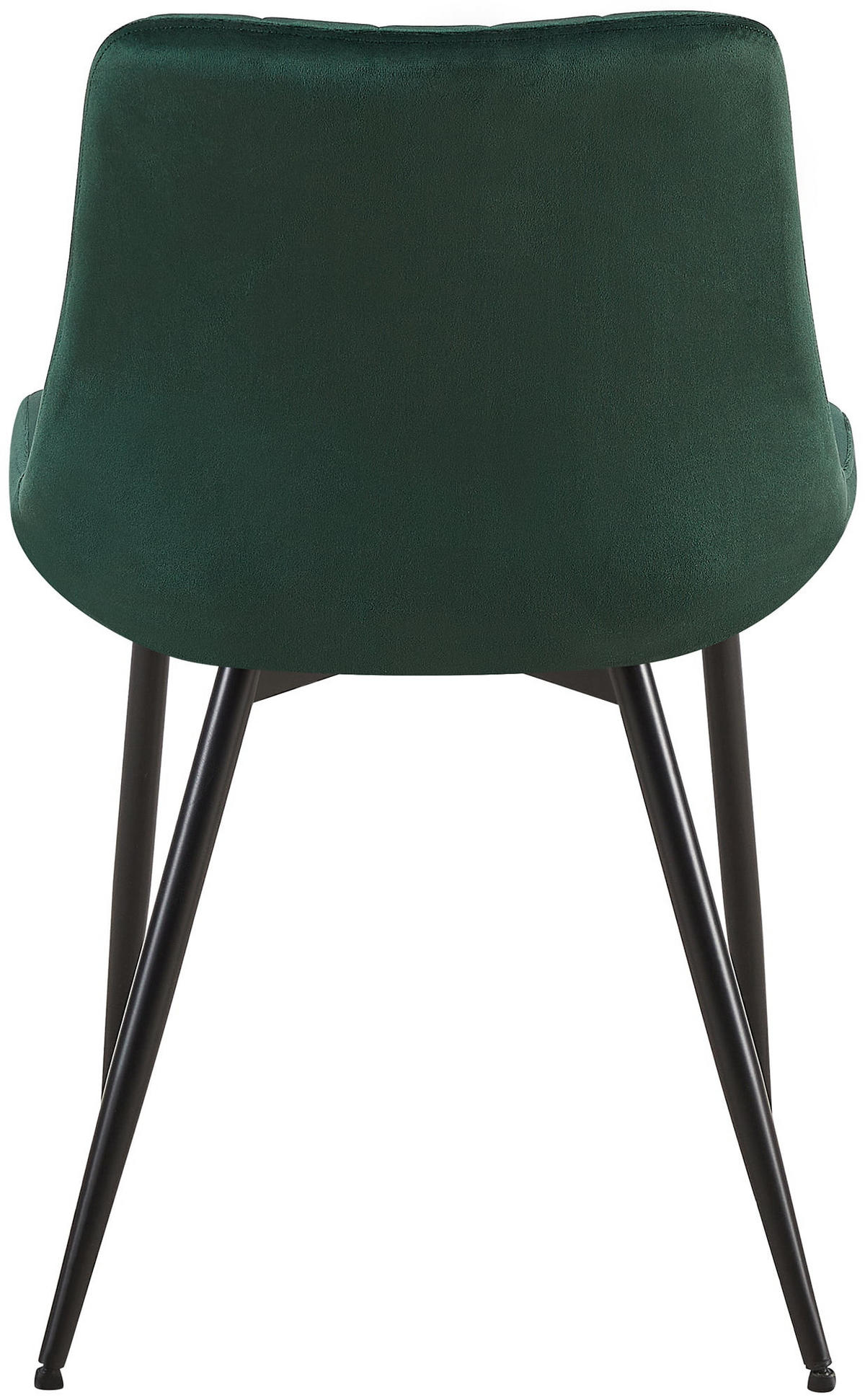 STUHL 2er Set Samt grün - Schwarz/Grün, Textil/Metall (46/82/61cm) - CLP