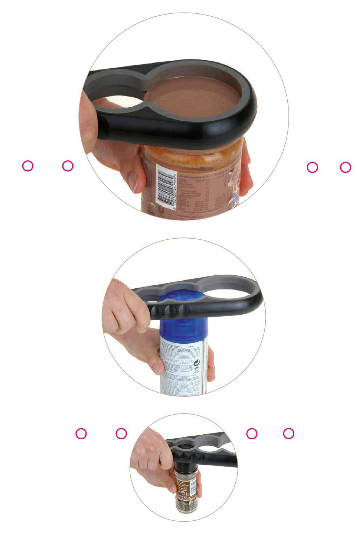 UNIVERSALÖFFNER 4-in-1 für Gläser und Flaschen - Rot, Kunststoff (23cm) - Excellent Houseware