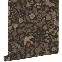 TAPETE Blumen und Vögel 53 cm x 10.05 m - Grün, Papier (53/0.1cm) - ESTAhome