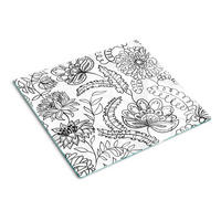 GLASPLATTE 60x52 cm Blumenmuster - Schwarz, Glas (60/0.4/52cm) - TULUP