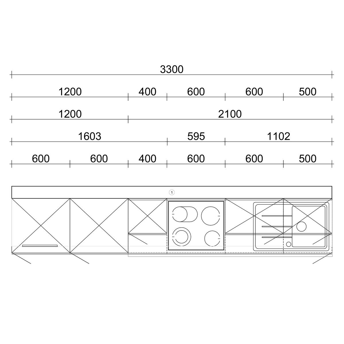 KÜCHENLEERZEILE „Leipzig“ 330 cm – ohne E-Geräte – Premiumweiß – mit Zubehör - Edelstahlfarben/Weiß, Holzwerkstoff/Metall (330/210/60cm) - GEBA