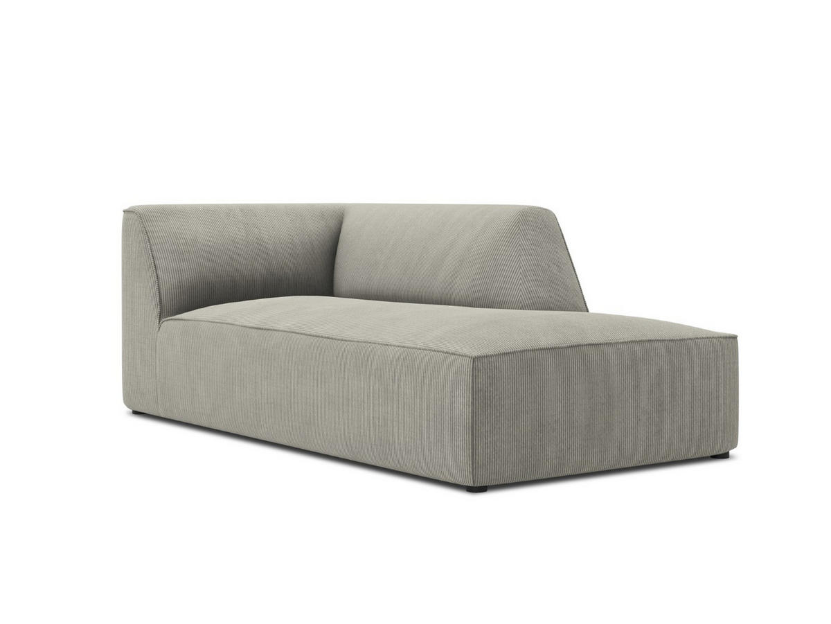CHAISELONGUE rechts Ruby aus Cord hellgrau - Hellgrau, Textil (93/69/180cm) - Micadoni