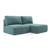 ECKSOFA mit Schlaffunktion rechts Chenille Stoff Blau - Blau/Beige, Kunststoff/Textil (210/149cm) - Makamii