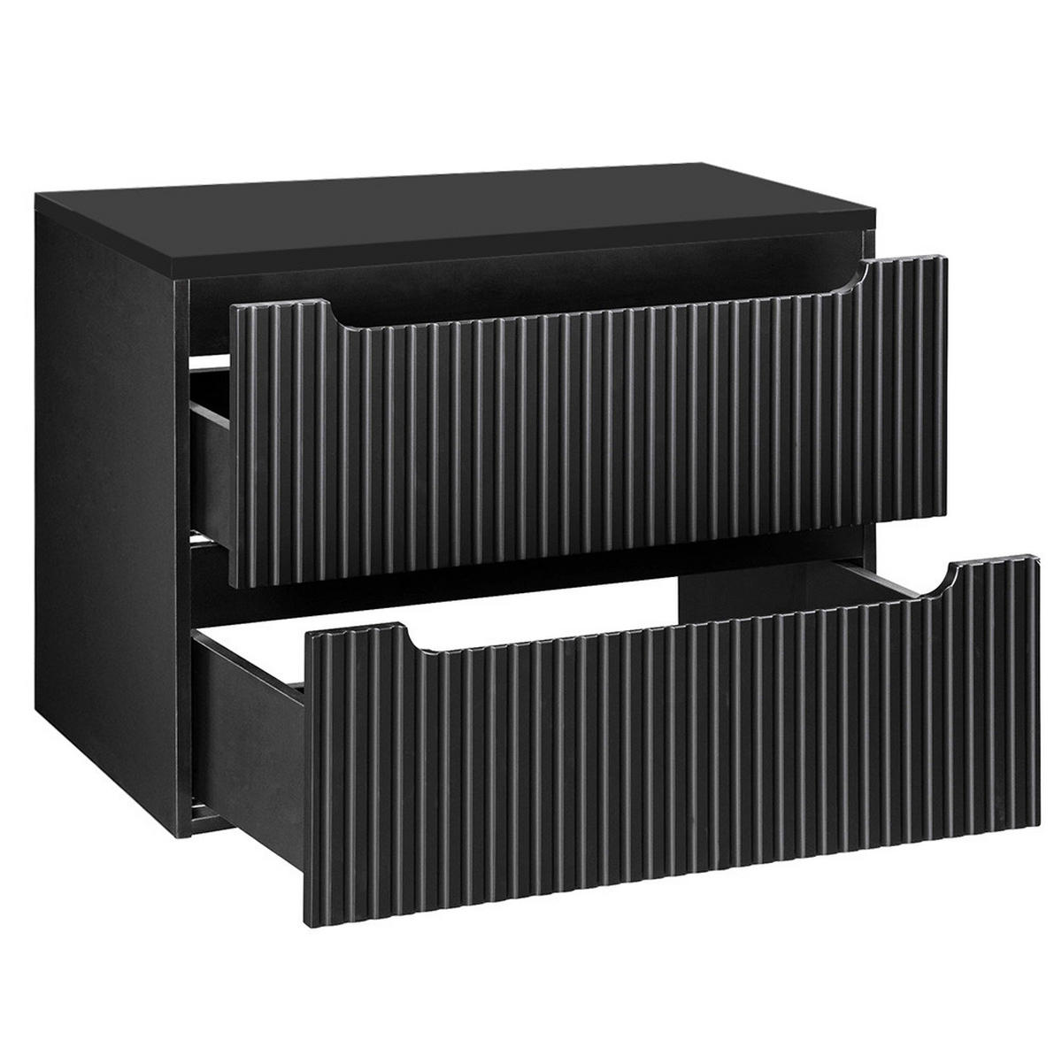 WASCHBECKENSCHRANK Newport-56 - Schwarz, Holzwerkstoff (80/60/40cm) - Lomado