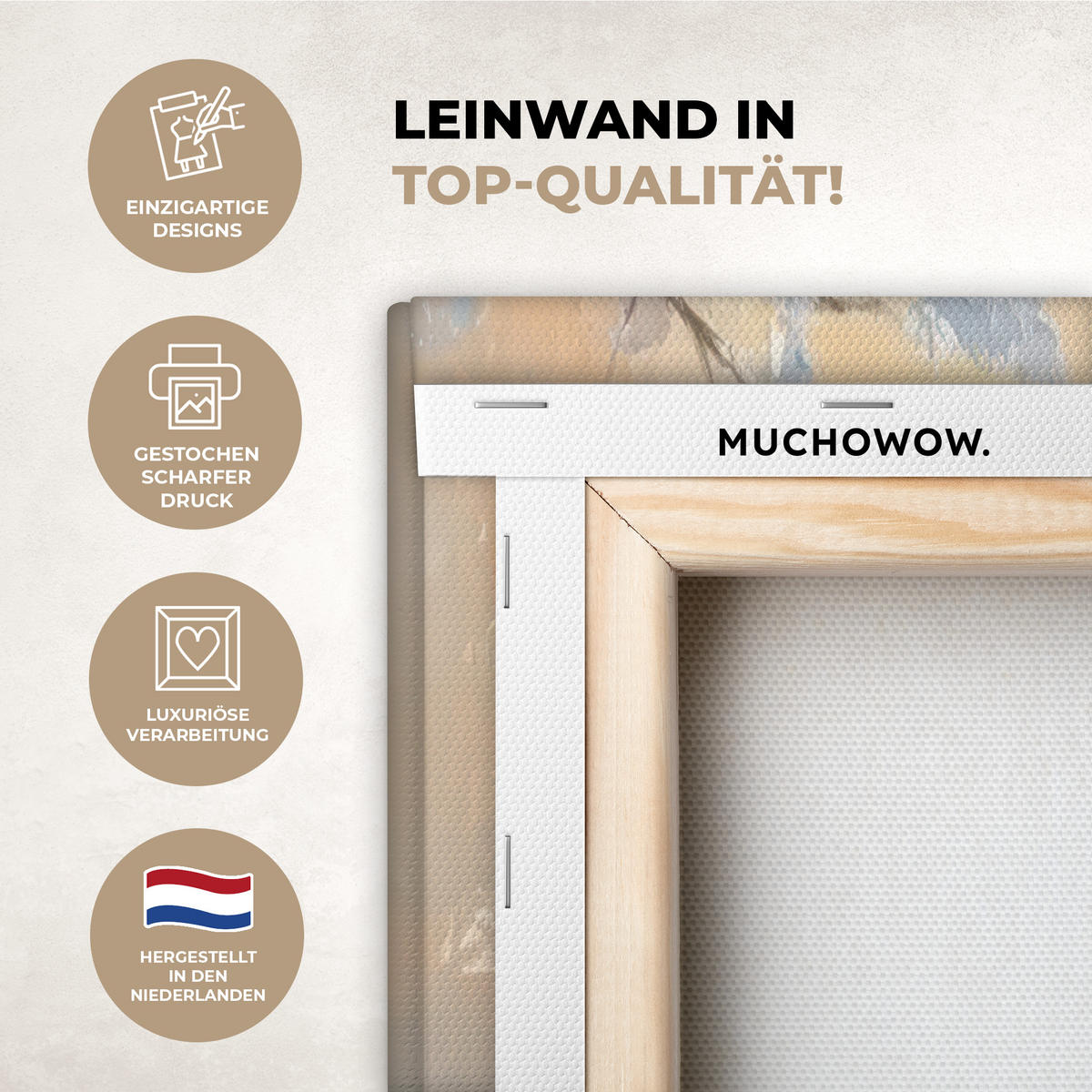 LEINWANDBILD Vögel - Zweig - Winter - Schnee 60x80 cm - Pastellblau, Textil (60/80cm) - MuchoWow