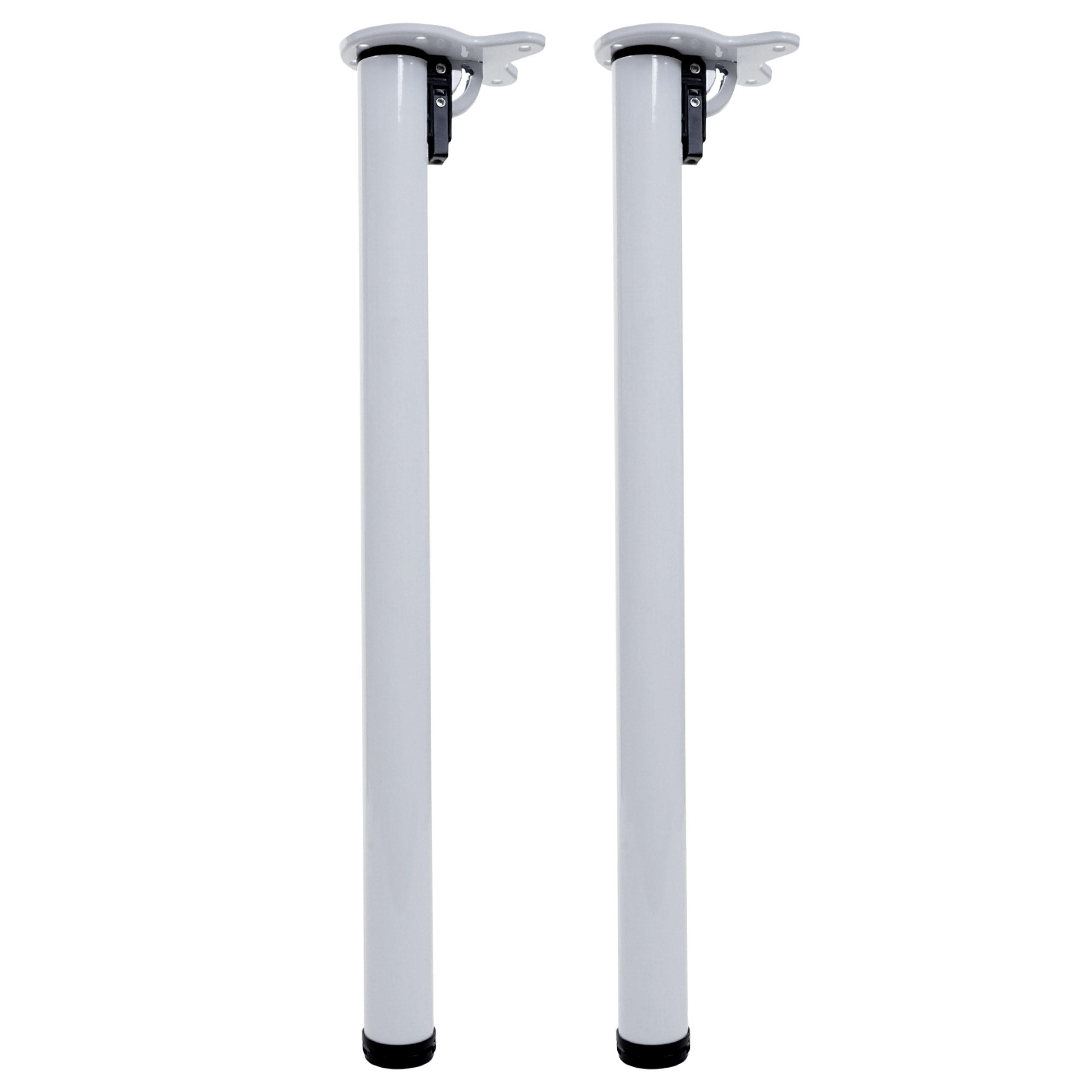 TISCHBEIN rund Weiß 2er-Set - Weiß, Metall (5/72/14cm) - MCW