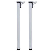 TISCHBEIN rund Weiß 2er-Set - Weiß, Metall (5/72/14cm) - MCW