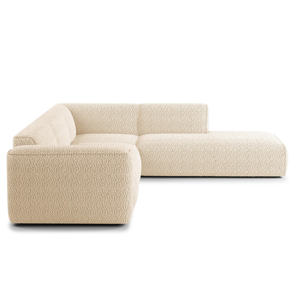 3-SITZER ECKSOFA mit Recamiere - Beige/Schwarz, Kunststoff/Textil (295/231cm) - home24