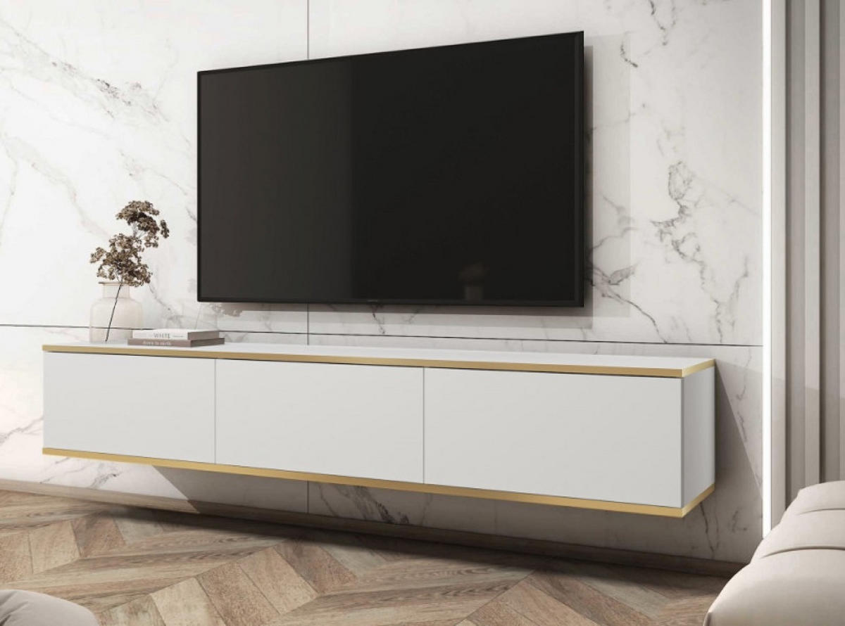 TV-LOWBOARD Weiß POLO Hängend 175 cm - Weiß, Holzwerkstoff (175/30/32cm) - Sepro Meble