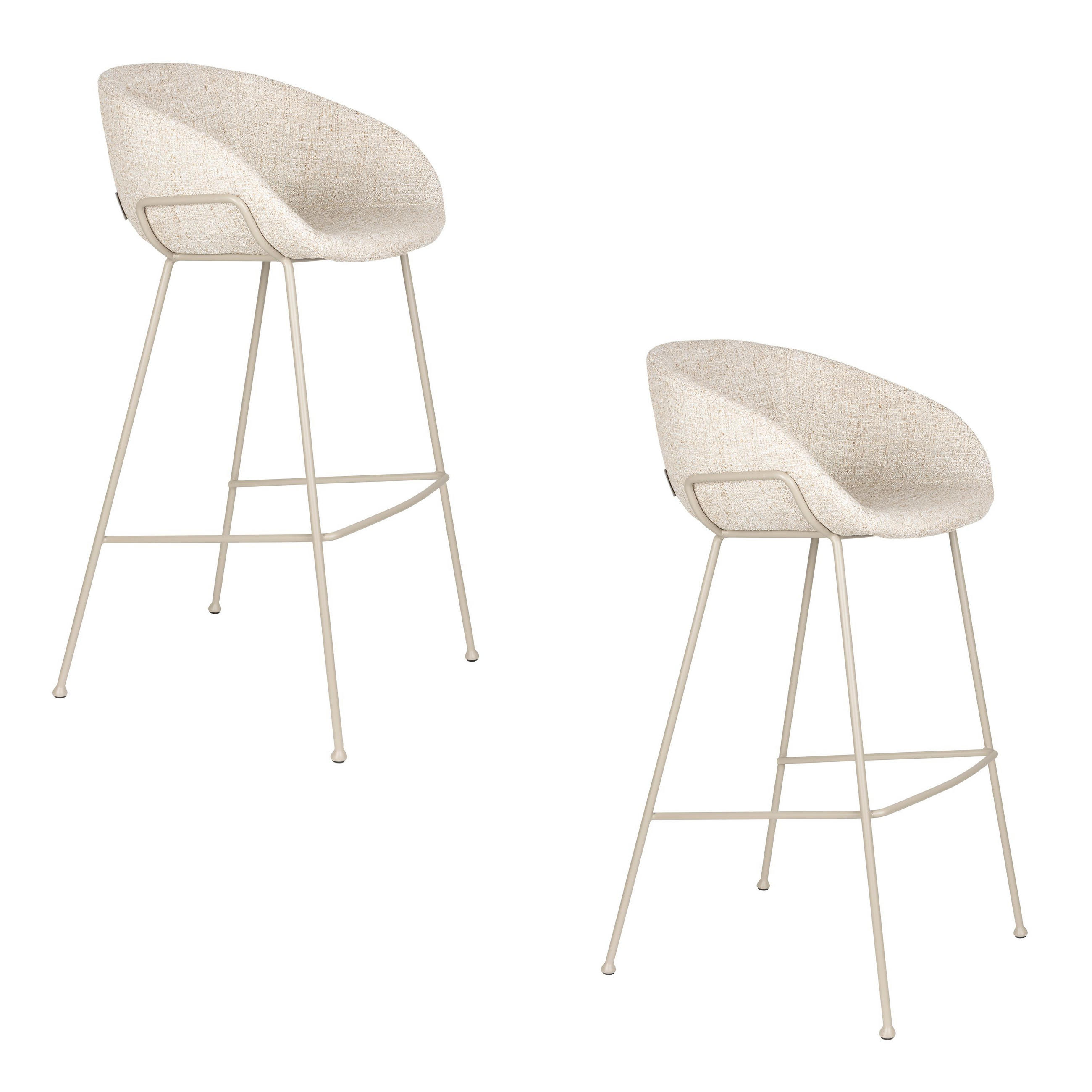 BARHOCKER Feston Rückenlehne 76 cm Beige - 2 er Set - Beige, Kunststoff (54.5/98.5/53cm) - Zuiver