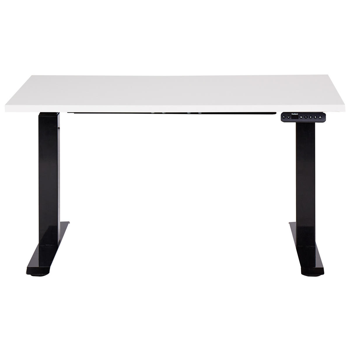 SCHREIBTISCH weißschwarz 120/72 cm elektrisch höhenverstellbar Destin III - Schwarz/Weiß, Holz (72/120/63cm) - Beliani
