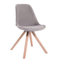 BESUCHERSTUHL Toulon Samt, Gestell Buchenholz Natura Square Grau - Naturfarben/Grau, Holz/Buchenholz (48/83/56cm) - TPFLiving
