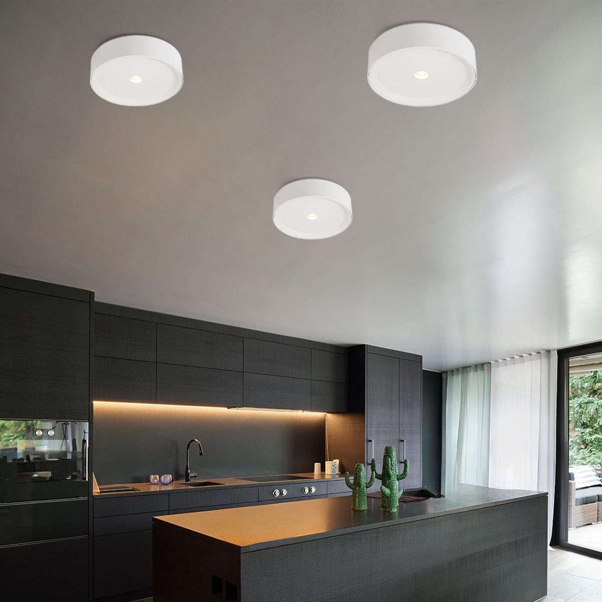 LED DECKENLEUCHTE ARTHUR Aluminium Weiß - Weiß, Metall (15/15/4cm) - Globo Lighting