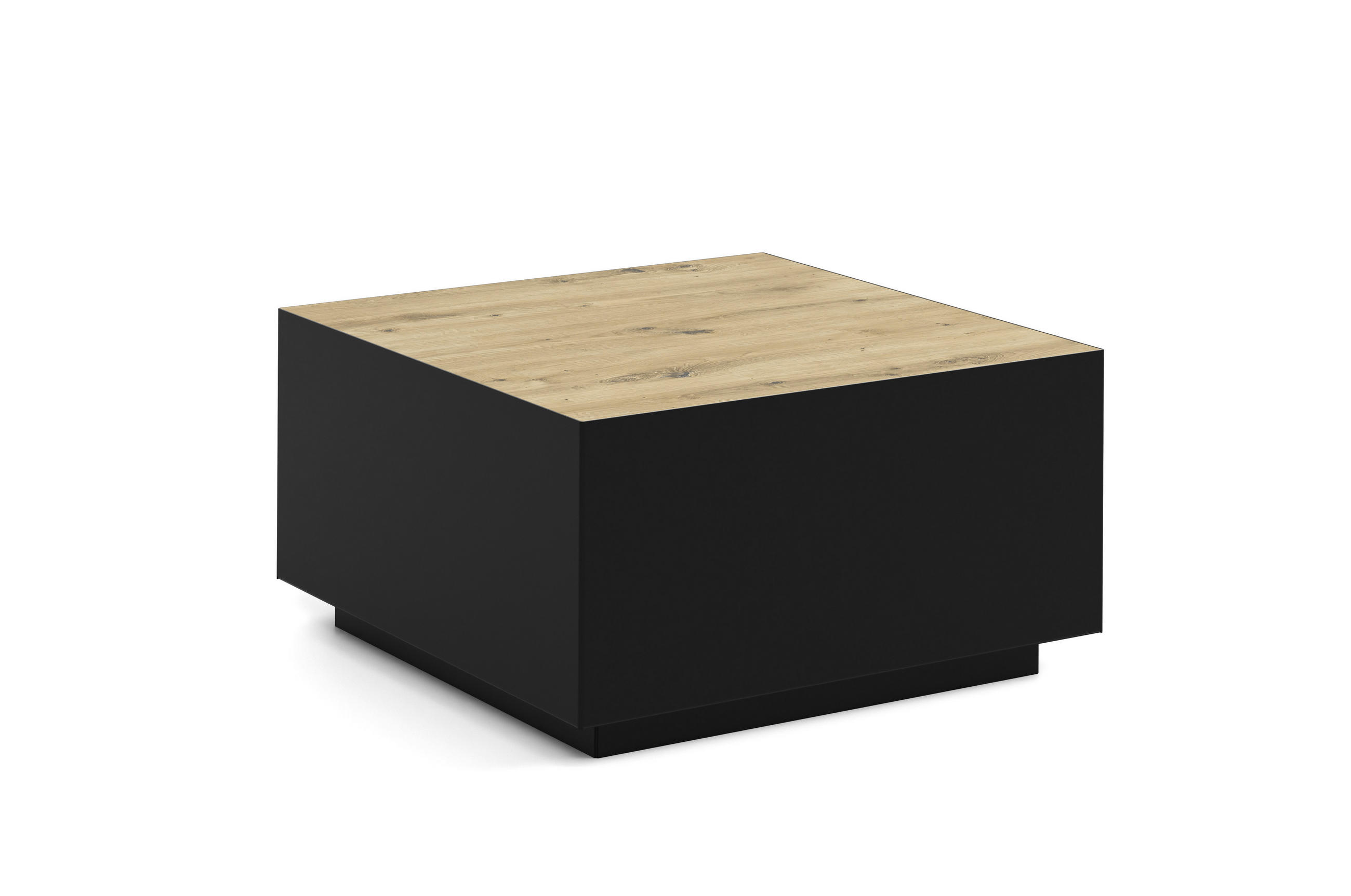 COUCHTISCH QUADRA - Schwarz/Eiche Artisan, Holzwerkstoff (65/65/35cm) - Meblini