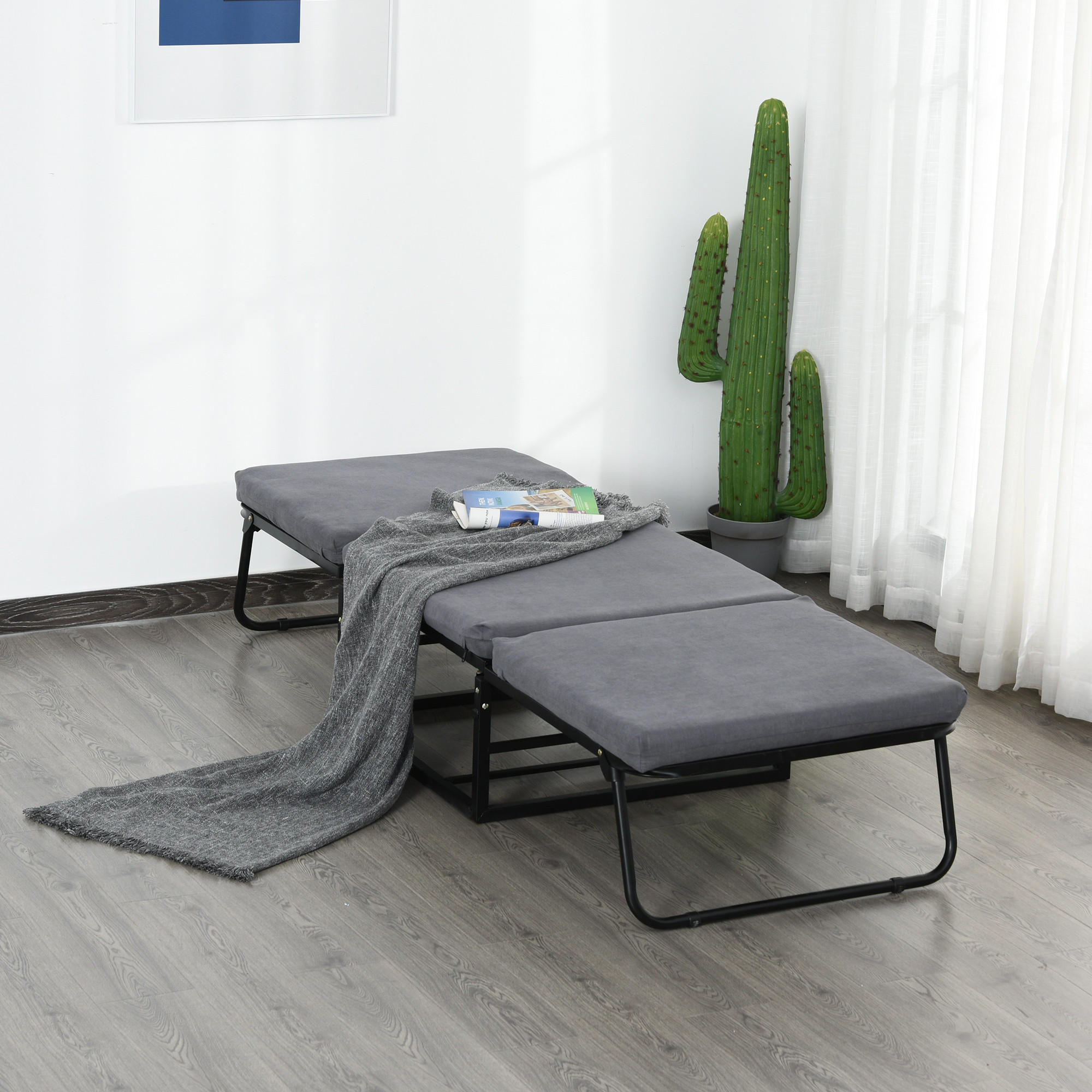 KLAPPBETT - Grau, Kunststoff - HOMCOM