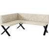 ECKBANK ERIC_X - Creme, Textil (128/168cm) - Meblini