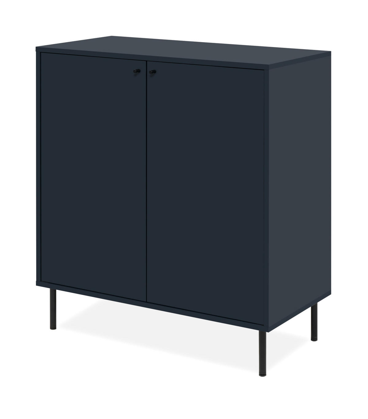 KOMMODE blau 80 cm, Sideboard 2-türig - Blau/Schwarz, Holzwerkstoff/Metall (80/90/40cm) - Furn.Design
