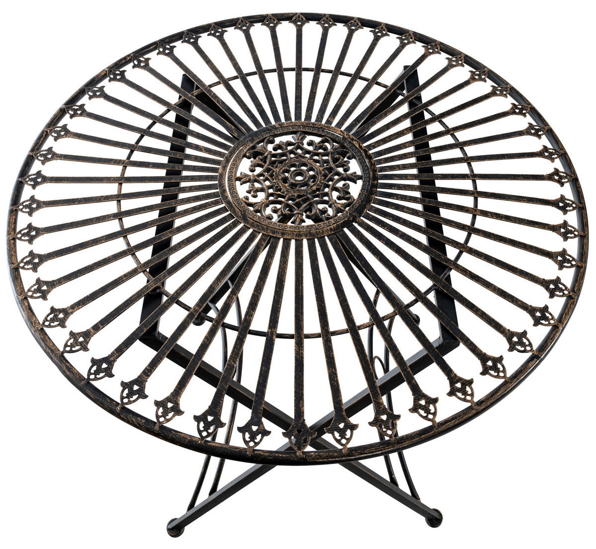 GARTENTISCH rund Metall bronze - Bronzefarben, Metall (71/71/71cm) - CLP