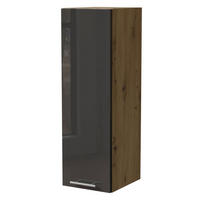 KÜCHENHÄNGESCHRANK W4/30 Essen Graphit Hochglanz / Eiche Artisan Matt 30 / 32,5 / 96cm - Graphitfarben/Eiche Artisan, Holz/Holzwerkstoff (30/96/32.5cm) - Feldmann-Wohnen