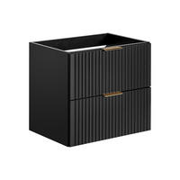 WASCHBECKENUNTERSCHRANK hängend - Streifenoptik - Schwarz - 60 cm - ZEVARA - Schwarz, Holz (60/57/46cm) - Vente-Unique