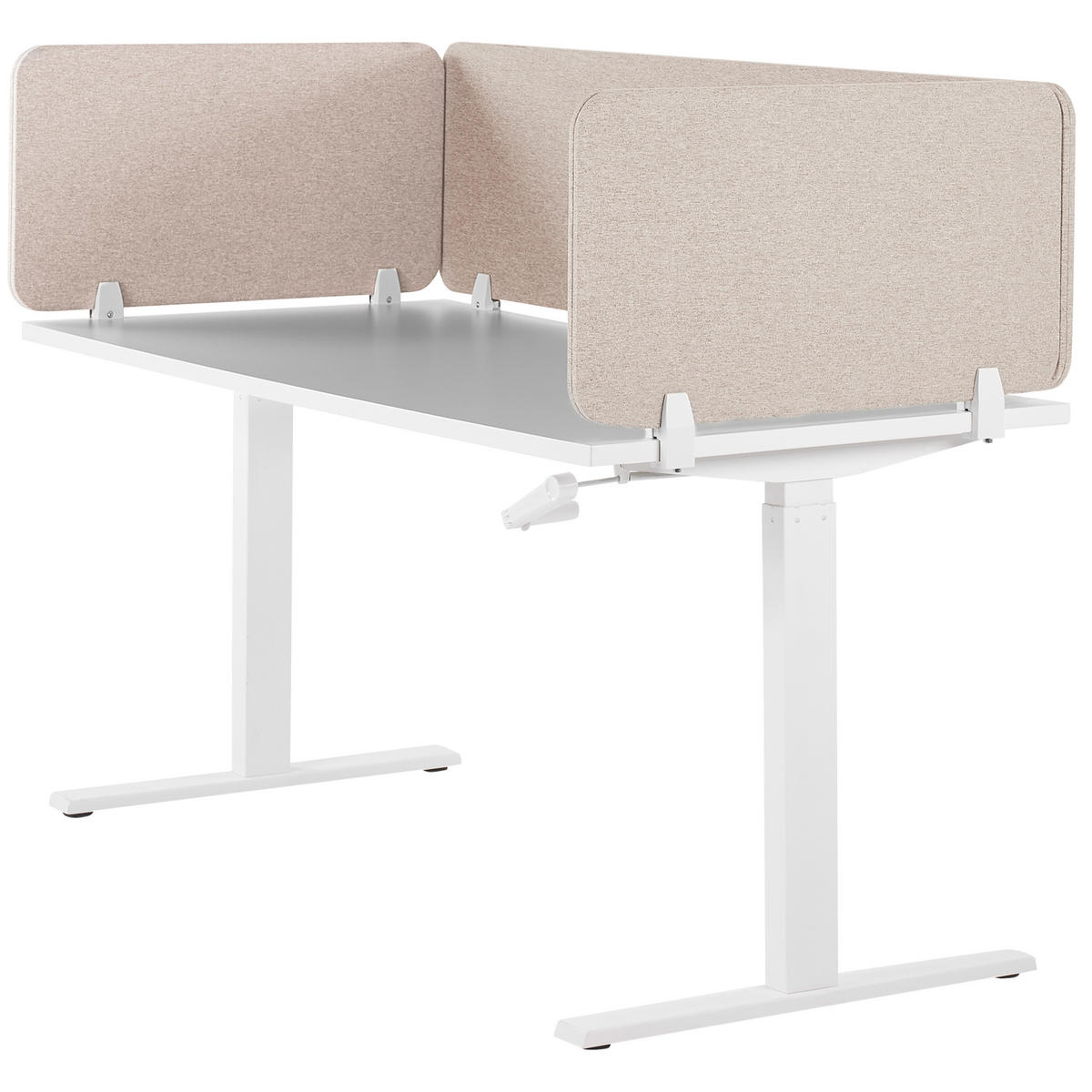 SCHREIBTISCHTRENNWAND 130 x 40 cm Beige Wally - Beige, Textil (130/40/2cm) - Beliani
