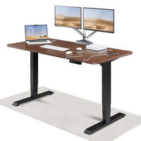 SCHREIBTISCH Elektrisch Höhenverstellbarer HomePro 160x80cm Schwarz/Walnuss mit Memory-Funktion, Anti-Kollisions Technologie - Walnussfarben/Schwarz, Holzwerkstoff (80/160/62cm) - Desktronic