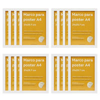 RAHMEN Set mit 12 aus MDF und Acrylglas Schutz und Aussteller für Fotografien, Bilder, Poster, Gemälde, Dekoration für Haus Farbe Weiß A4 - Weiß, Holz (21/3/29.7cm) - Nacnic
