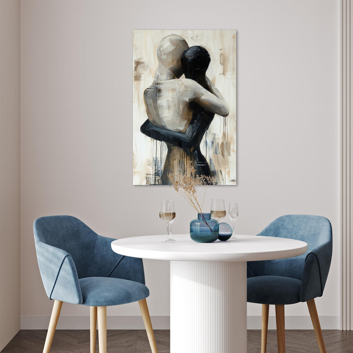 POSTER Abstrakt - Liebe - Schwarz und weiß - Modern 40x60 cm - Schwarz, Papier (40/60/0.1cm) - MuchoWow