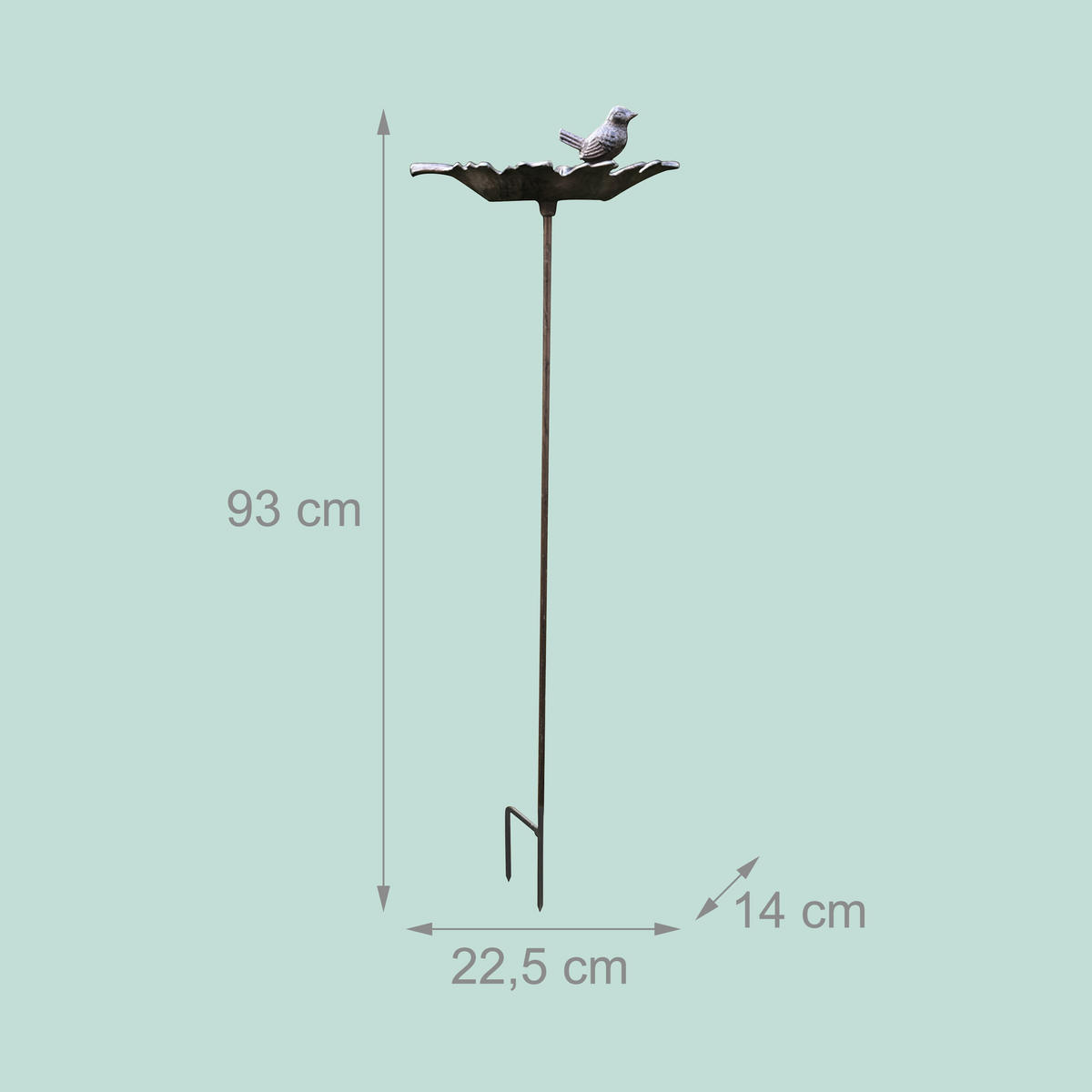 VOGELTRÄNKE - Dunkelbraun, Metall (22.5/93/14cm) - Relaxdays