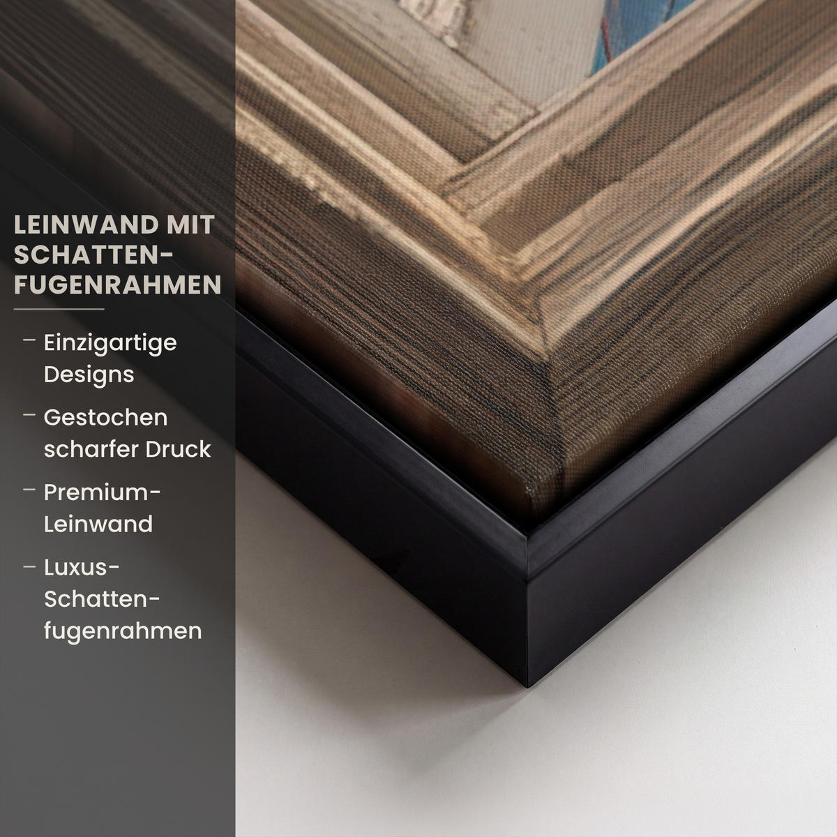 LEINWAND Bilder mit Rahmen - Aussicht - Fenster - Leuchtturm - Sonnenuntergang - Strand - 90x90 - Dunkelorange, Textil (90/90cm) - MuchoWow