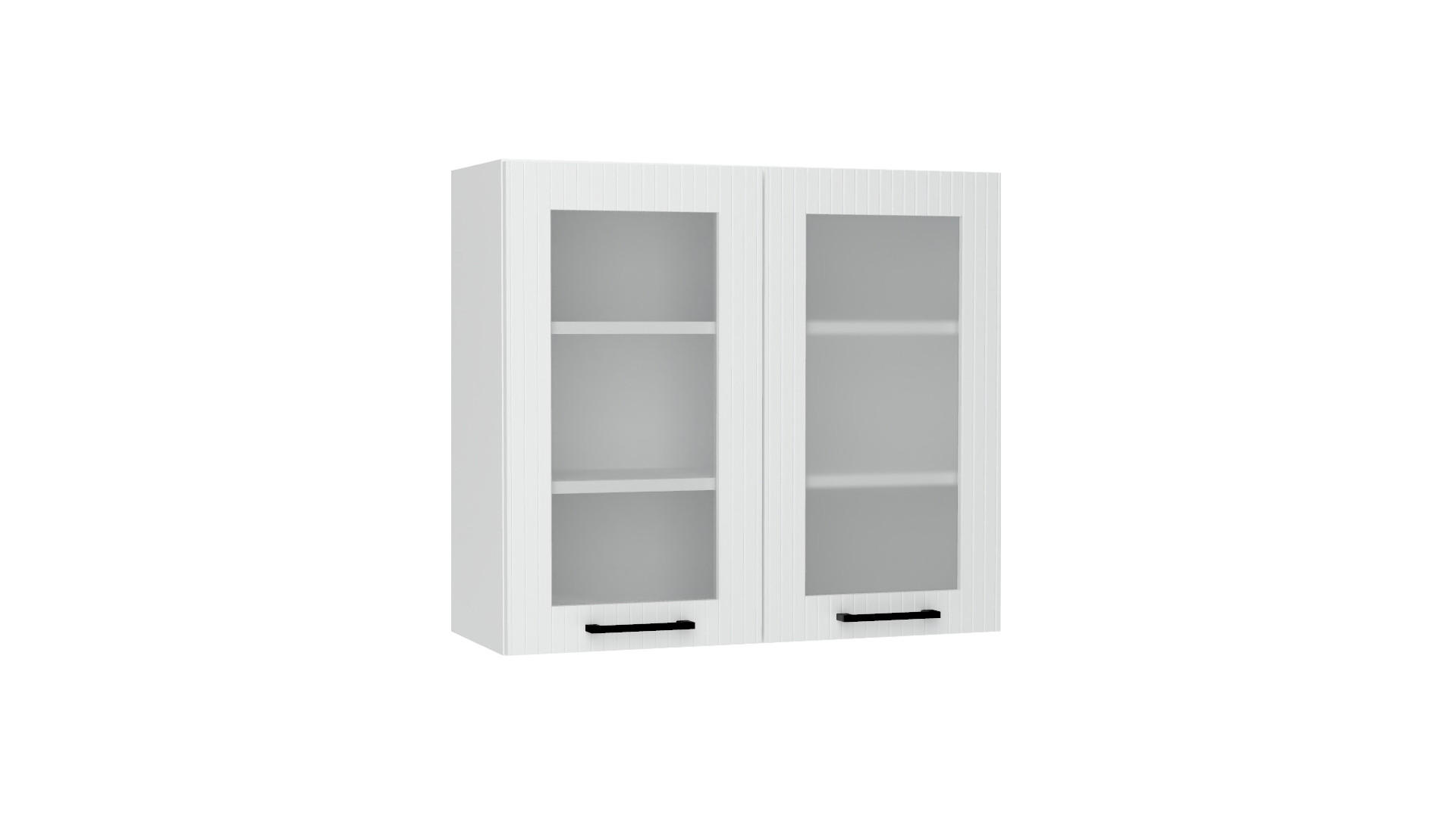 GLASHÄNGESCHRANK WS80 - KENDRO - Elegante Wandlösung - Weiß, Holz/Metall (80/72/30cm) - ROYAL24_MARKT