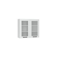 GLASHÄNGESCHRANK WS80 - KENDRO - Elegante Wandlösung - Weiß, Holz/Metall (80/72/30cm) - ROYAL24_MARKT