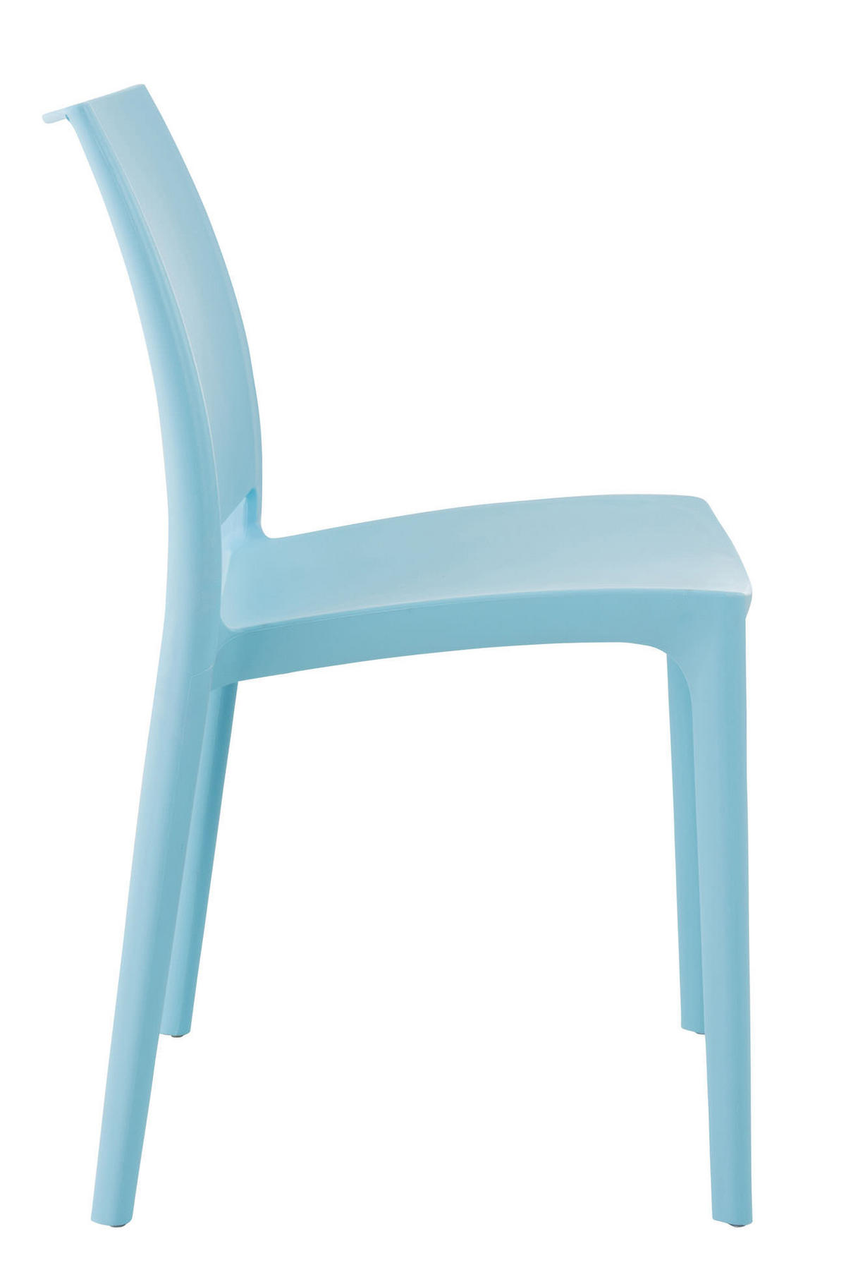 GARTENSTUHL 4er Set Kunststoff hellblau - Hellblau, Kunststoff (44/81/50cm) - CLP