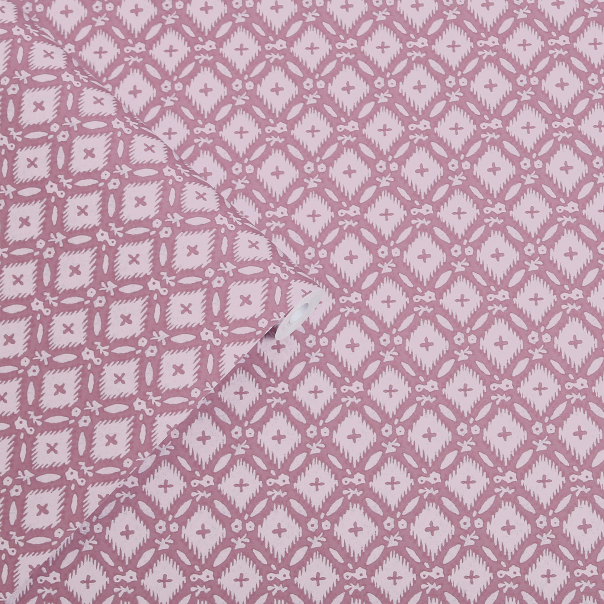 VLIESTAPETE Whitebrook Mulberry | Rosa | Karomuster| 10mx52cm - Pink, Papier/Kunststoff (52/1000cm) - Graham & Brown