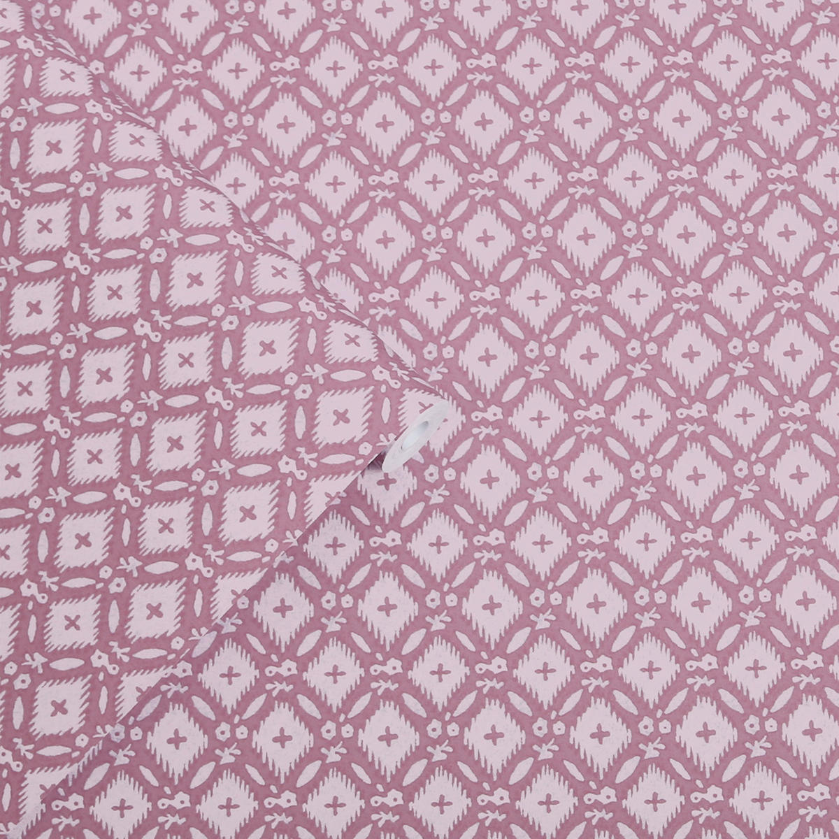 VLIESTAPETE Whitebrook Mulberry | Rosa | Karomuster| 10mx52cm - Pink, Papier/Kunststoff (52/1000cm) - Graham & Brown