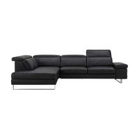 ECKSOFA Virage Echtleder Schwarz - Schwarz, Leder/Metall (263/232cm)