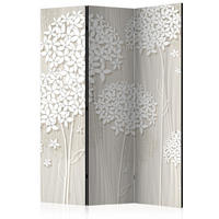 PARAVENT Einseitig Bedruckter 3-tlg 135x172 cm Blumen Im Boho Stil - Beige, Holz/Textil (135/172/3cm) - Muralo