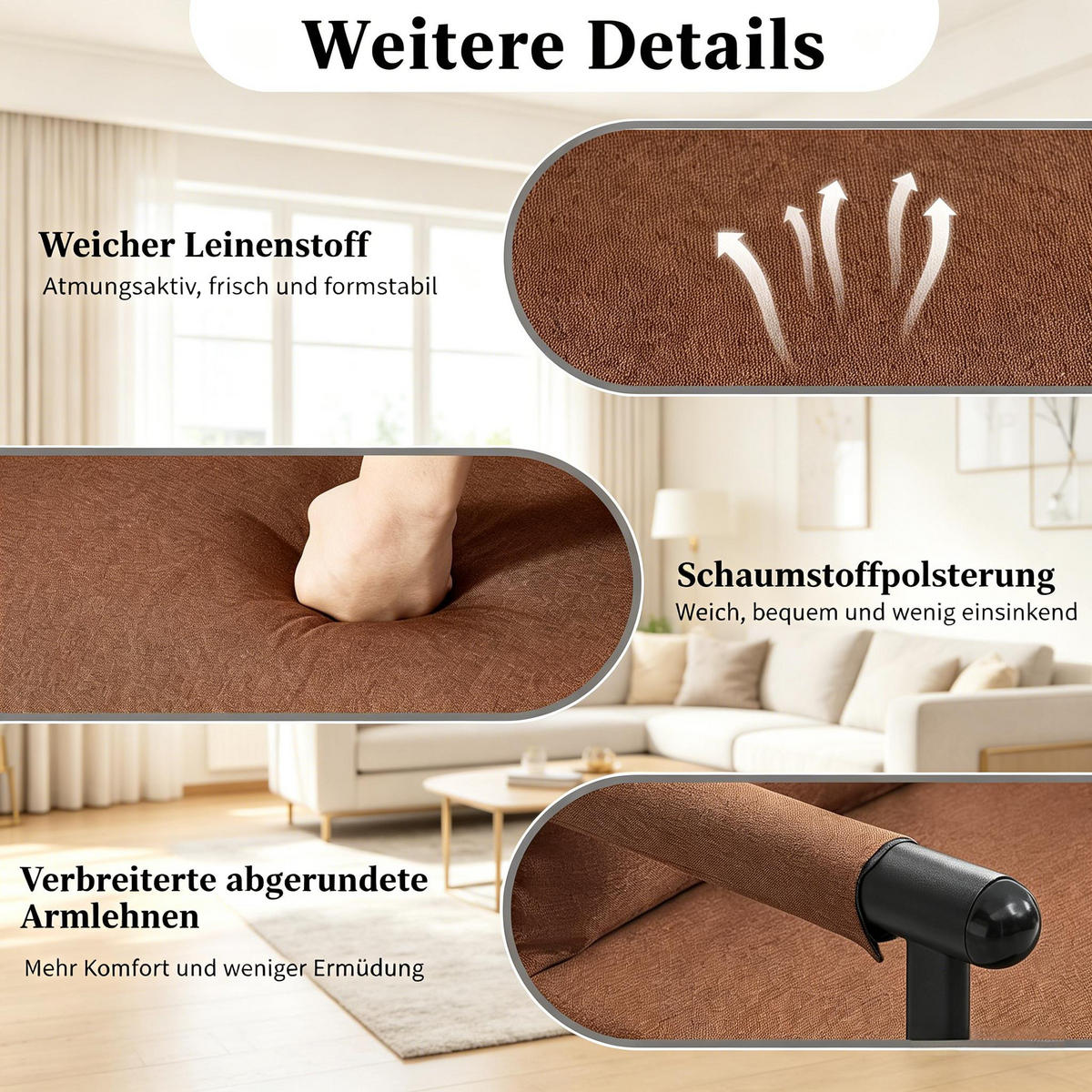 SCHLAFSESSEL 3-in-1, 5-fach verstellbar, DE-42146, Braun - Braun, Metall (75/78/65cm) - ComfortXL