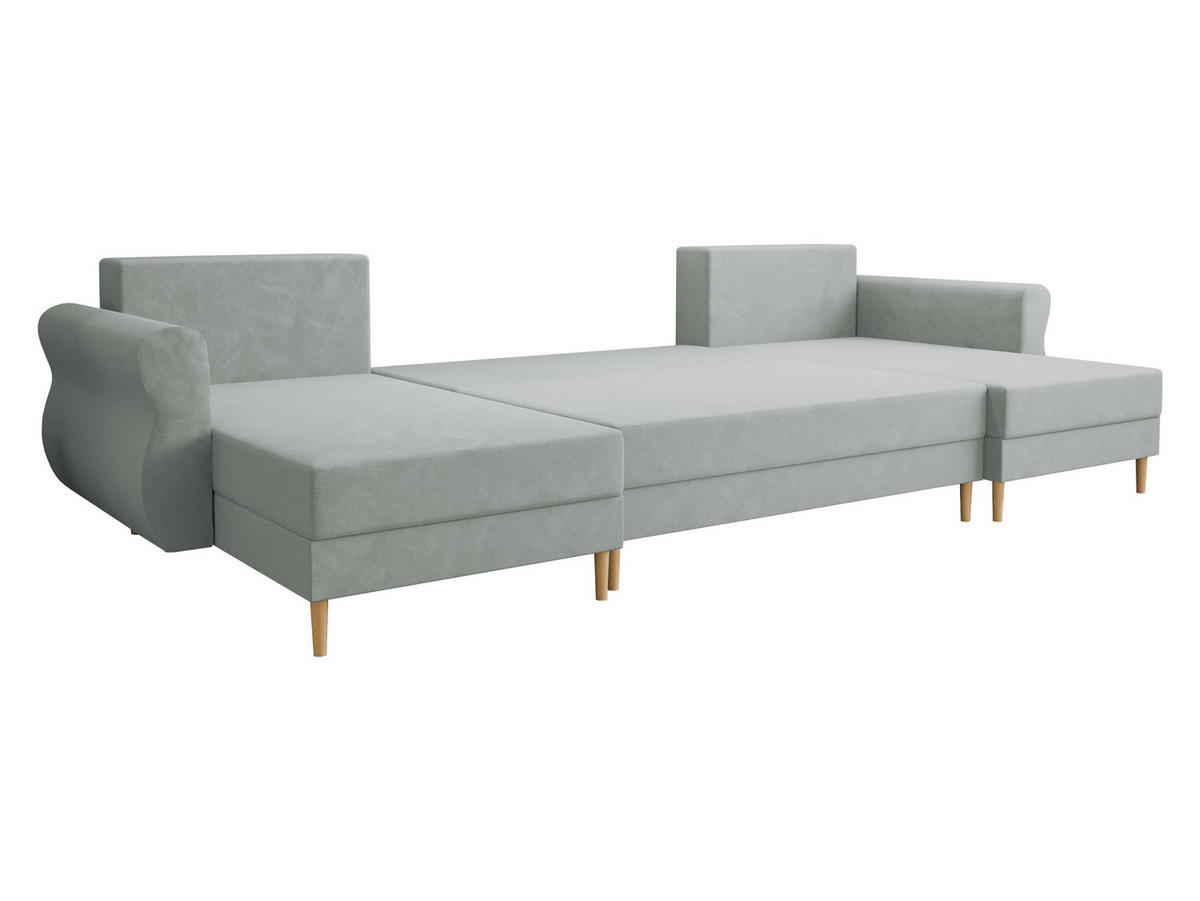 WOHNLANDSCHAFT Zako U - Naturfarben/Rosa, Holz/Textil (310/85/138cm) - MIRJAN24