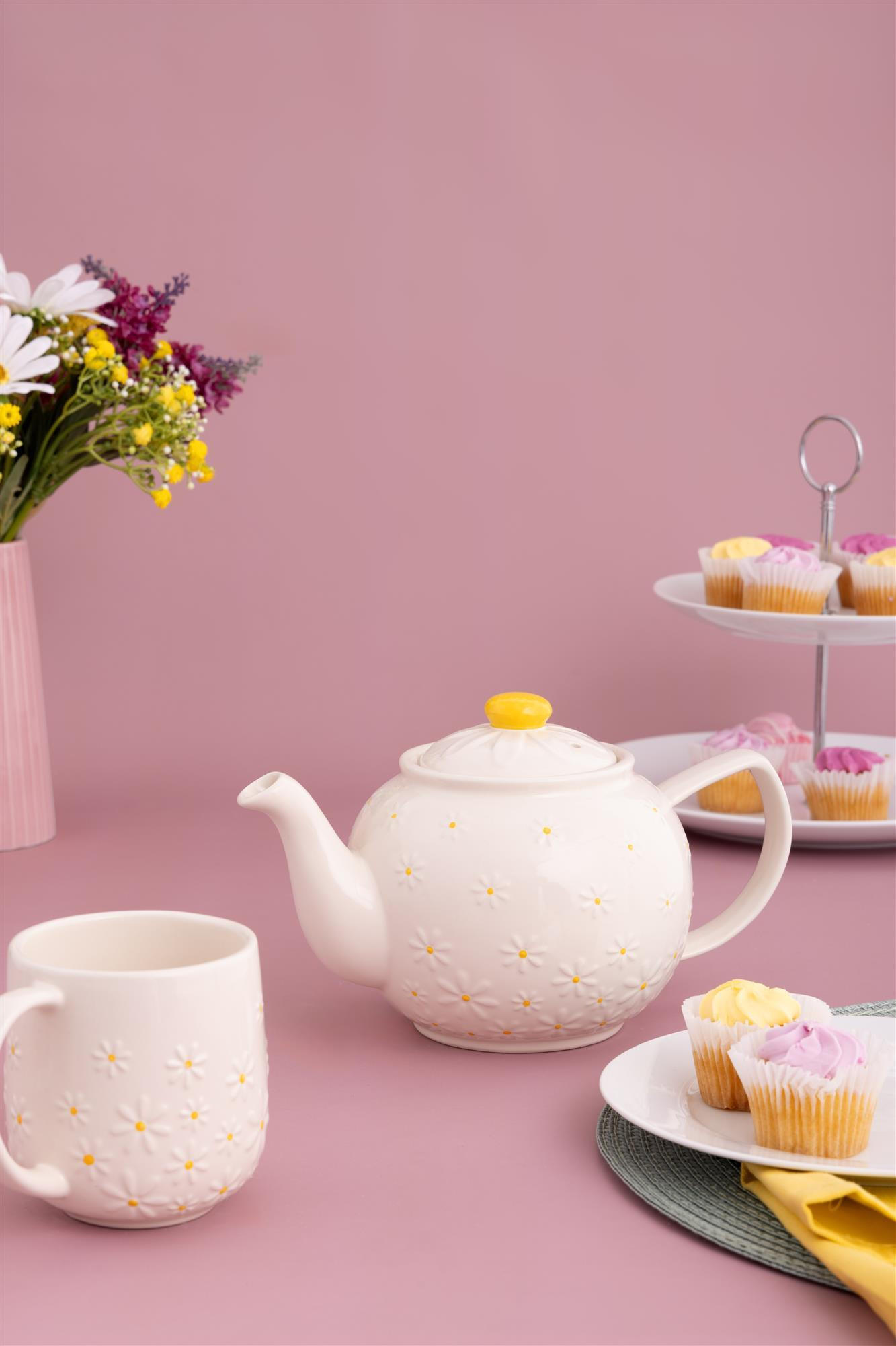 TEETASSE, Daisy mit Gänseblümchen - Multicolor, Keramik (0.4L) - Price & Kensington