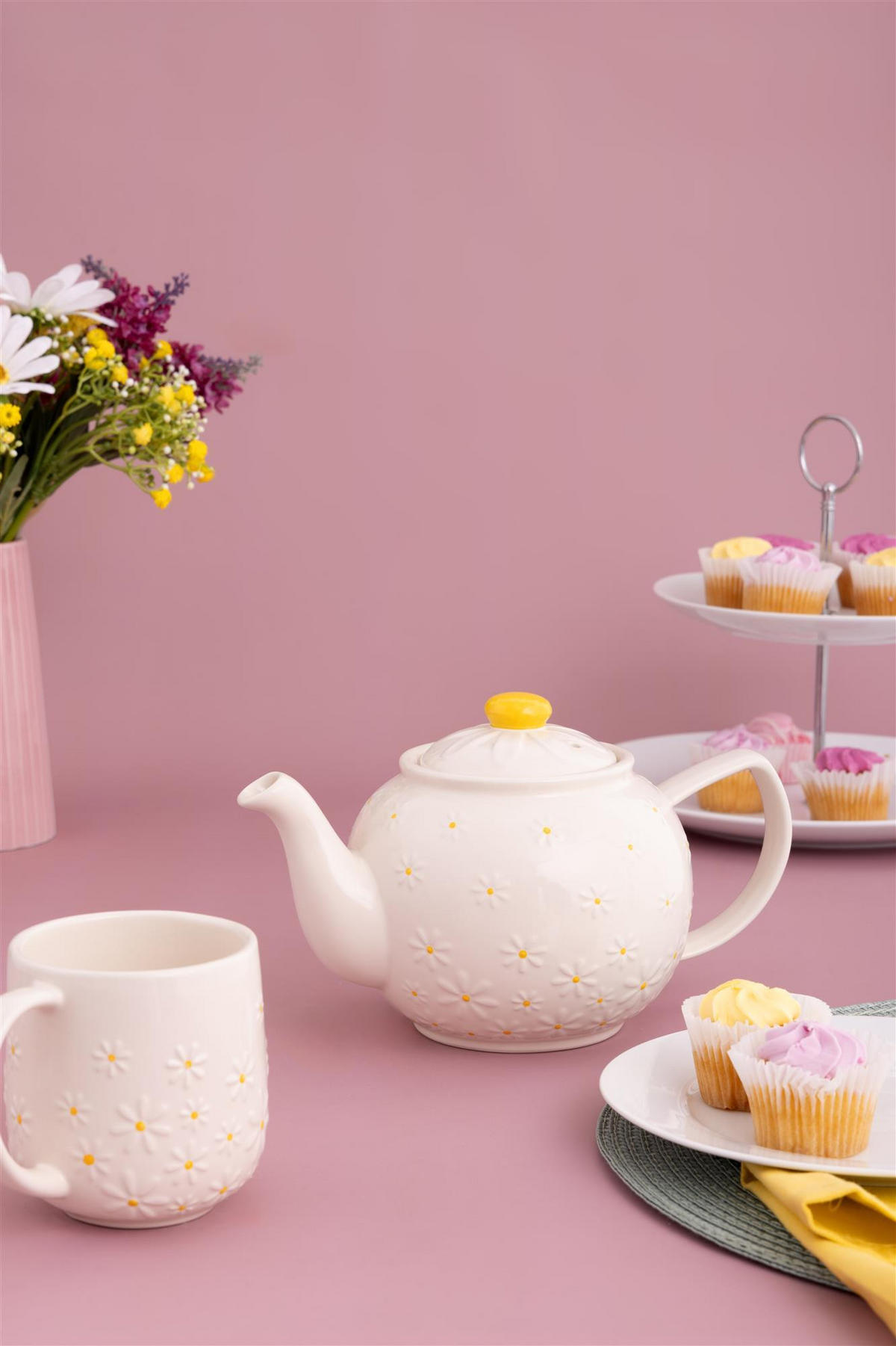 TEETASSE, Daisy mit Gänseblümchen - Multicolor, Keramik (0.4L) - Price & Kensington