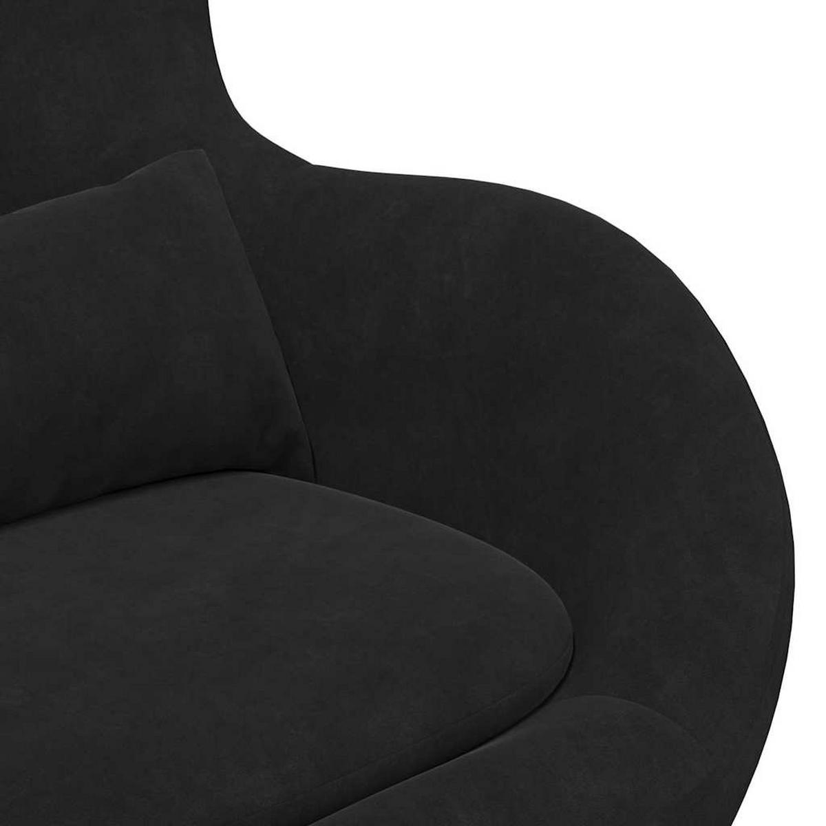 EIERSESSEL 63/73/90 cm Schwarz Samt - Schwarz, Textil (73/90/63cm) - vidaXL