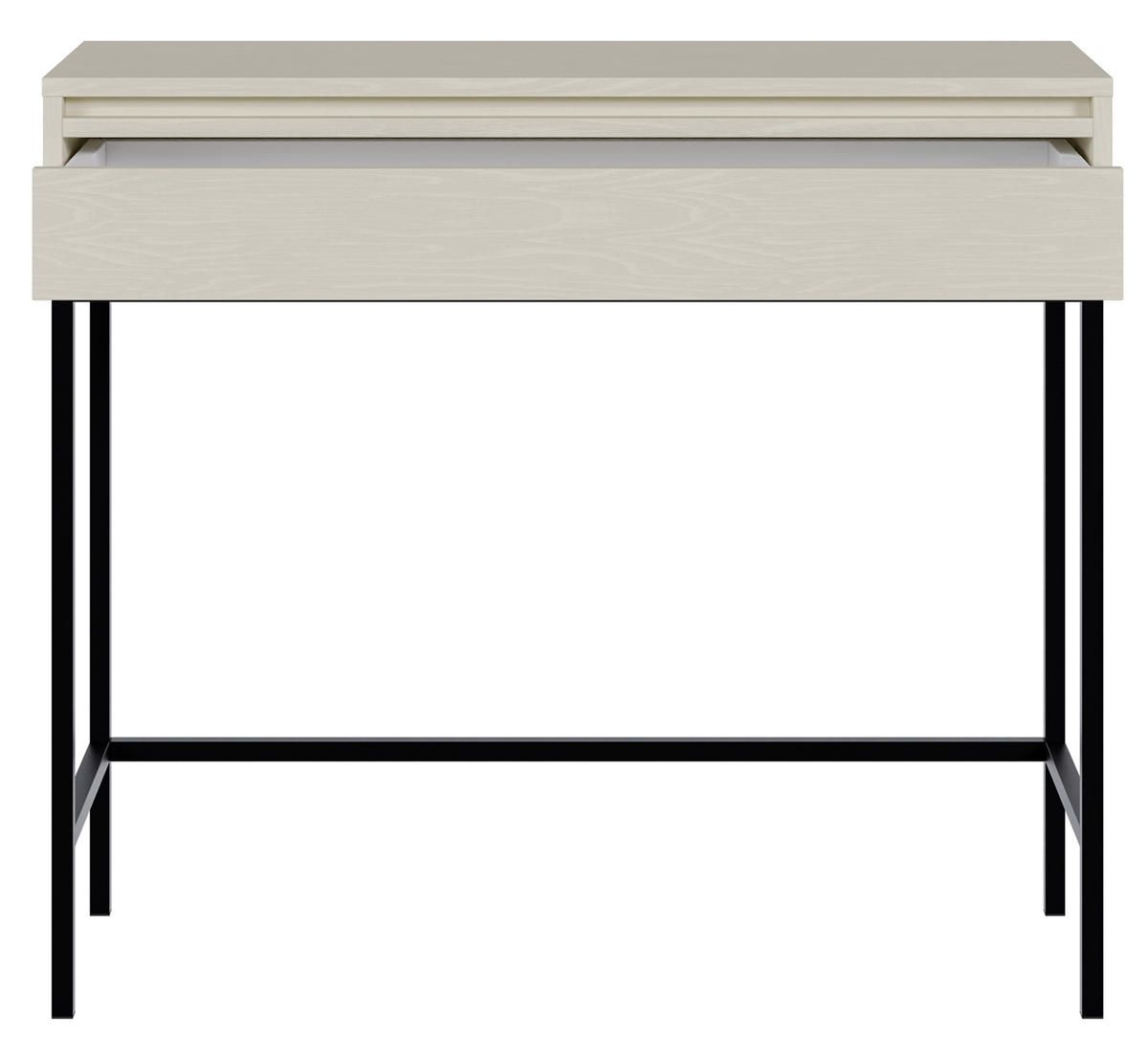 KONSOLENTISCH Evo Hellbeige mit Metallgestell 90 cm - Beige/Schwarz, Holzwerkstoff/Metall (34/90/79cm) - Selsey