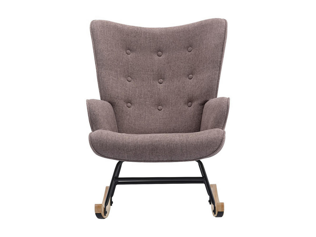 SCHAUKELSESSEL - melierter Stoff - Taupe - ELMINA II - Braun, Textil (86/91/68cm) - Vente-Unique