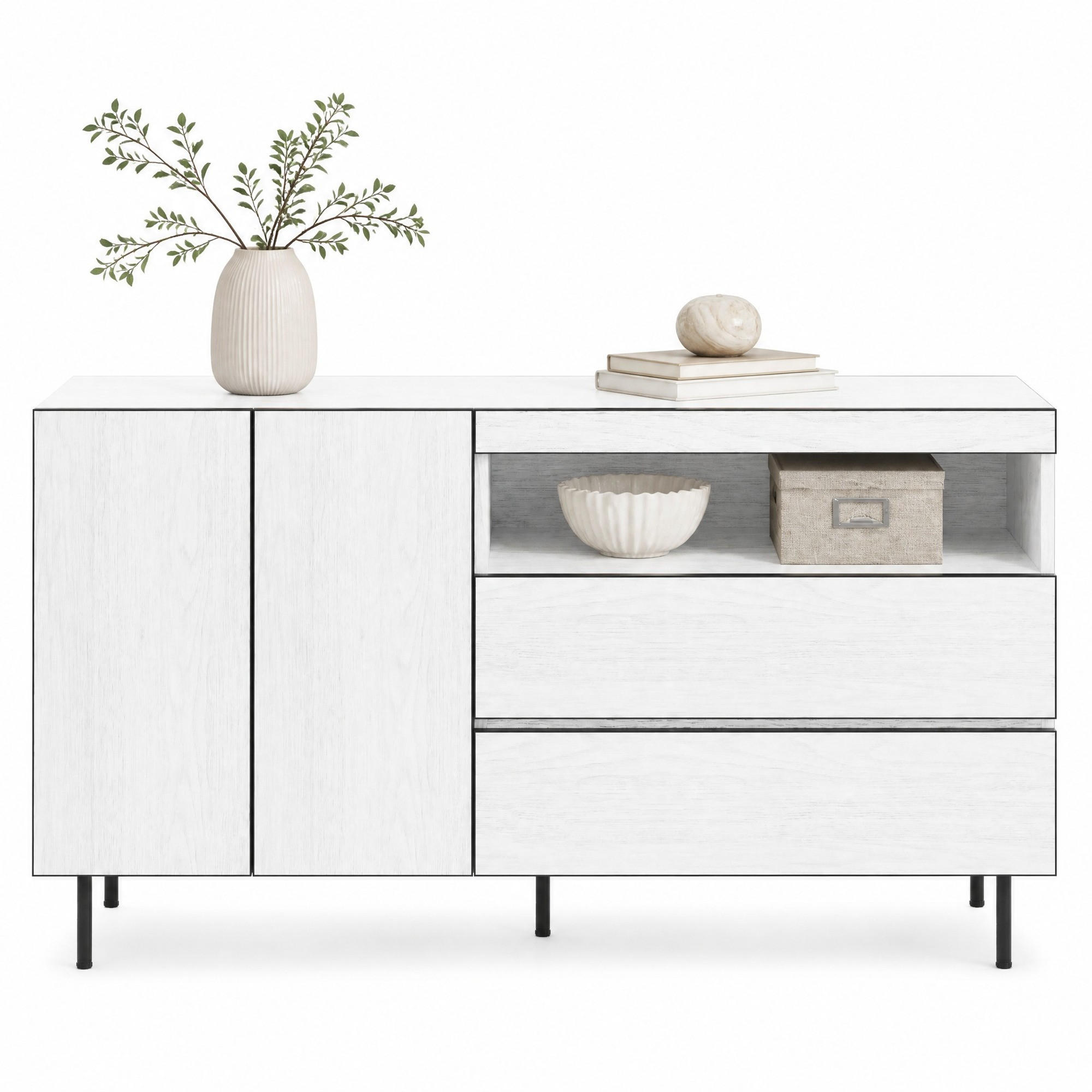 Ivmeu Sideboard Weiß 140x77x42 cm